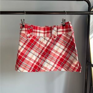 Zoey Beth Red and White Plaid Mini Skort